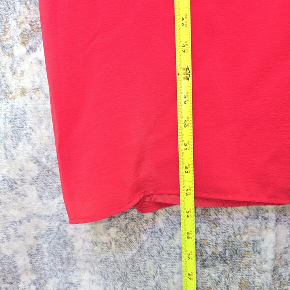 Diane Gilman Dress Womens Medium Red 100% Silk Sleeveless Maxi Side Slit Tank - Picture 5 of 10